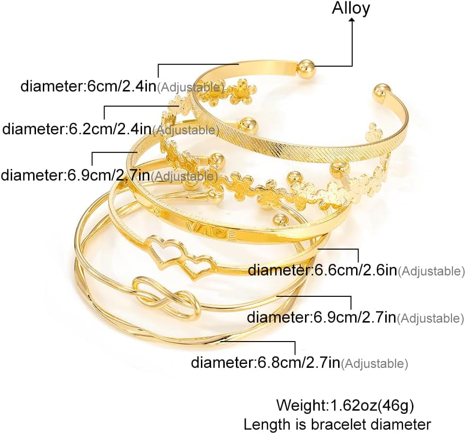 Multiple gold plated bangles in elegant stackable design