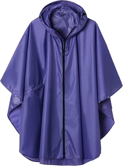 Saphirose Unisex Rain Poncho Waterproof Raincoat Hooded for Adults Women with Pockets