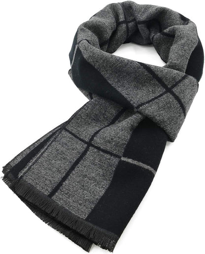 American Trends Mens Winter Warm Long Soft Scarf Plaid Tassel Scarf for Men Soft Classic Scarves