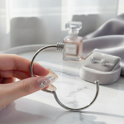 5-Piece Elegant Stainless Steel Bracelet Set, Fashionable Classic Design, Gold Bead Bracelets for Men and Women, Non Tarnish Bangle, Elegant Bracelet Set for Everyday and Formal Wear