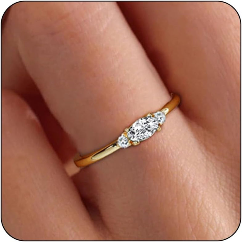 Stackable birthstone rings collection gold plated