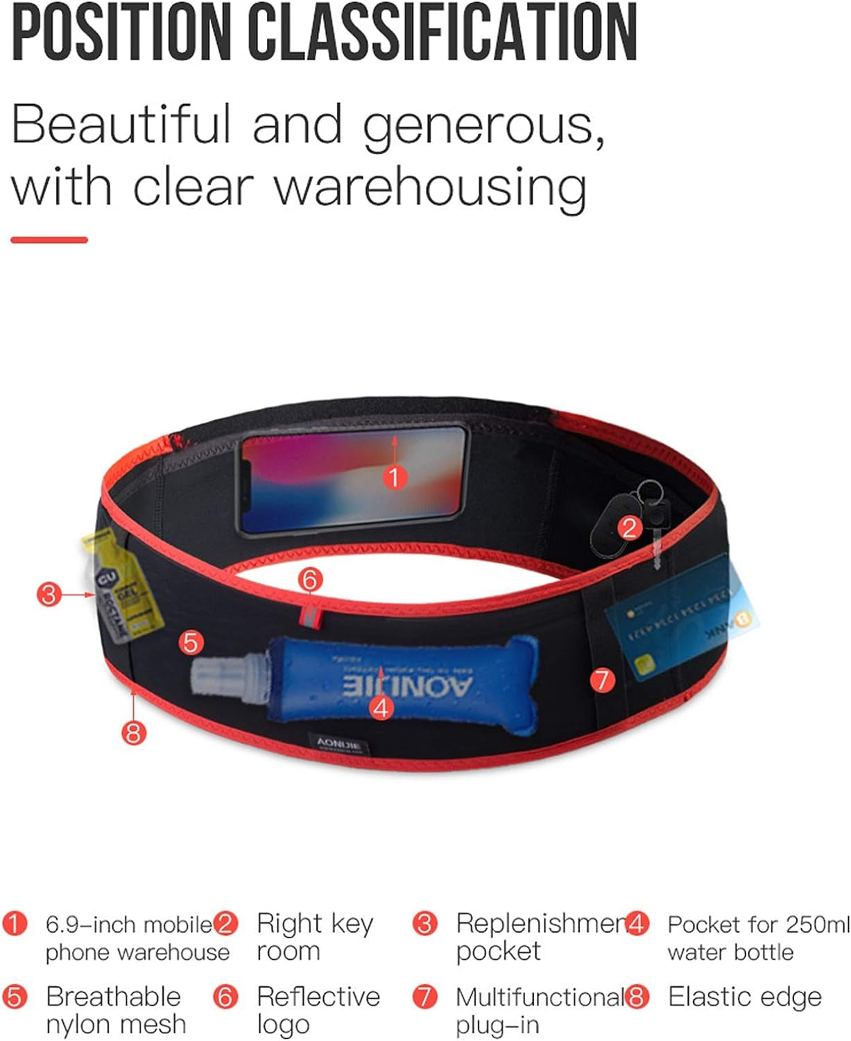 Man wearing AONIJIE hydration fanny pack for outdoor cycling adventure