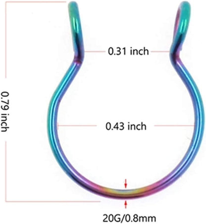 Fake Septum Hoop Nose Ring - 20G, 8Mm, Clip On, Gold, Rose Gold, Silver, Non-Pierced Faux Body Piercing Jewelry
