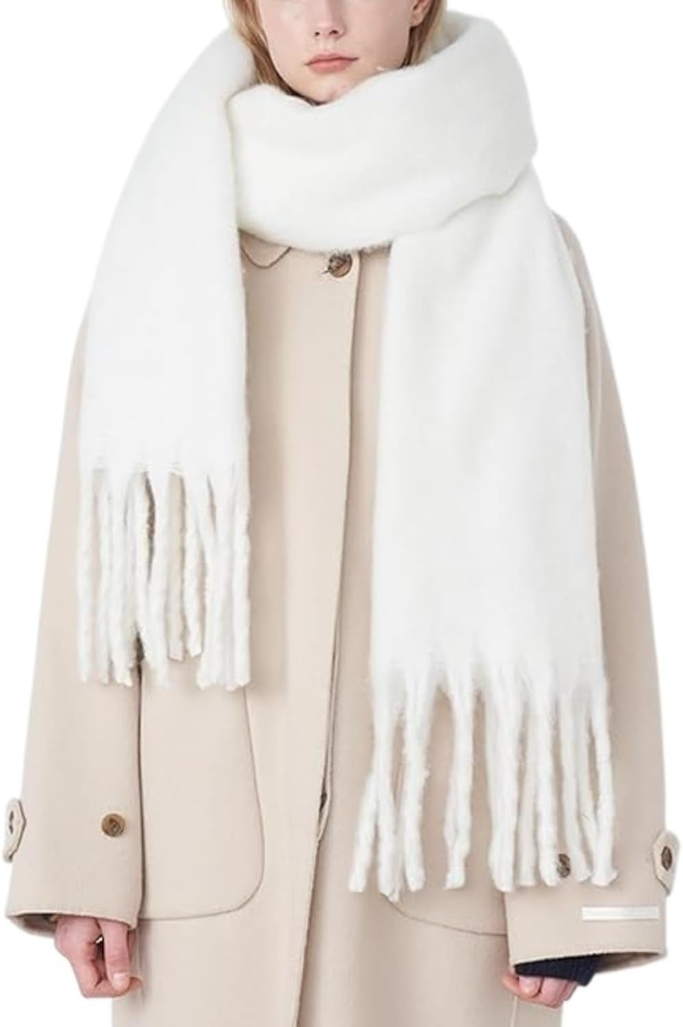 Women Chunky Scarf, Soft Warm Winter Scarf for Cold Weather, Christmas Blanket Scarves Pashmina Shawl Wrap