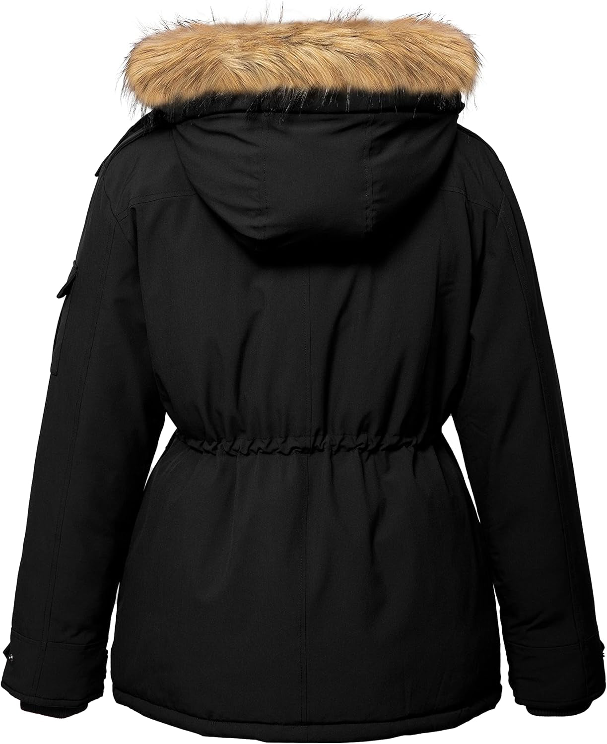 Winter jacket front view showing quilted insulation and pockets