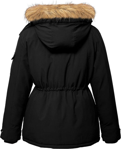 Winter jacket front view showing quilted insulation and pockets