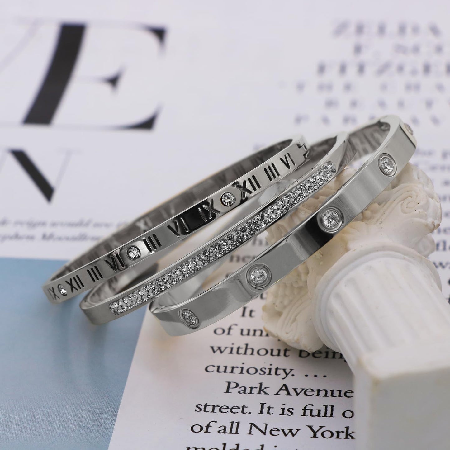 14K Gold Plated Bracelet Set for Women Love Friendship Bangle with Cubic Zirconia Stones Stainless Steel Bracelet Best Gifts for Women