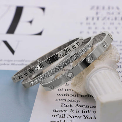 14K Gold Plated Bracelet Set for Women Love Friendship Bangle with Cubic Zirconia Stones Stainless Steel Bracelet Best Gifts for Women