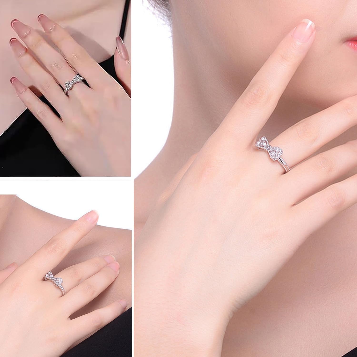 Stackable wedding bands in cubic zirconia and metal