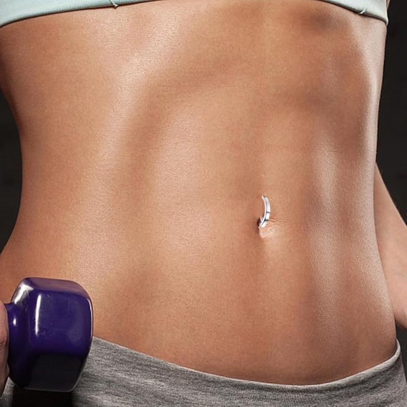 14G Clicker Belly Button Ring，Surgical Stainless Steel Hinged Belly Button Rings Belly Barbell Piercing Navel Barbell Body Jewelry 2PCS