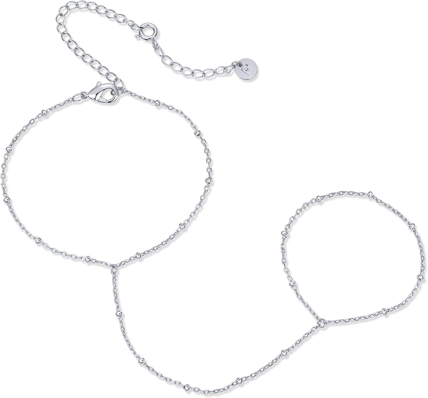 PAVOI 14K Gold Plated Hand Chains for Women - Adjustable Hand Chain Bracelet and Ring - Trendy Gold Handchain Bracelet Stack Summer Jewelry - Beads, Pearl, and Cubic Zirconia Body Jewelry