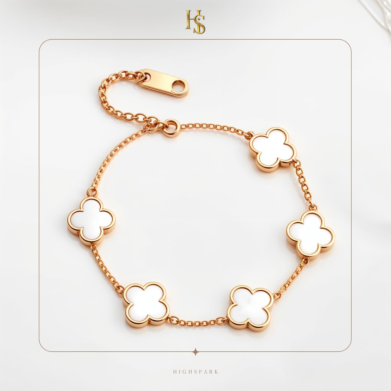 Highspark Clover Bracelets for Women | Designer Four Leaf Bracelets for Women | Lovely Gift