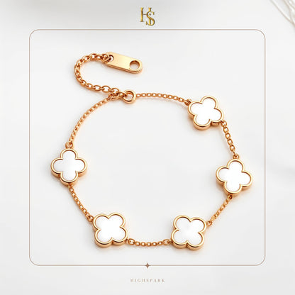 Highspark Clover Bracelets for Women | Designer Four Leaf Bracelets for Women | Lovely Gift