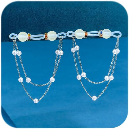 QWALIT Dainty Non Piercing Nipple Jewelry Fake Nipple Rings Adjustable Elastic Nooses Silicone Ball Cute Pearl Non-Piercing Faux Body Jewelry for Women Comfortable Valentine'S Day