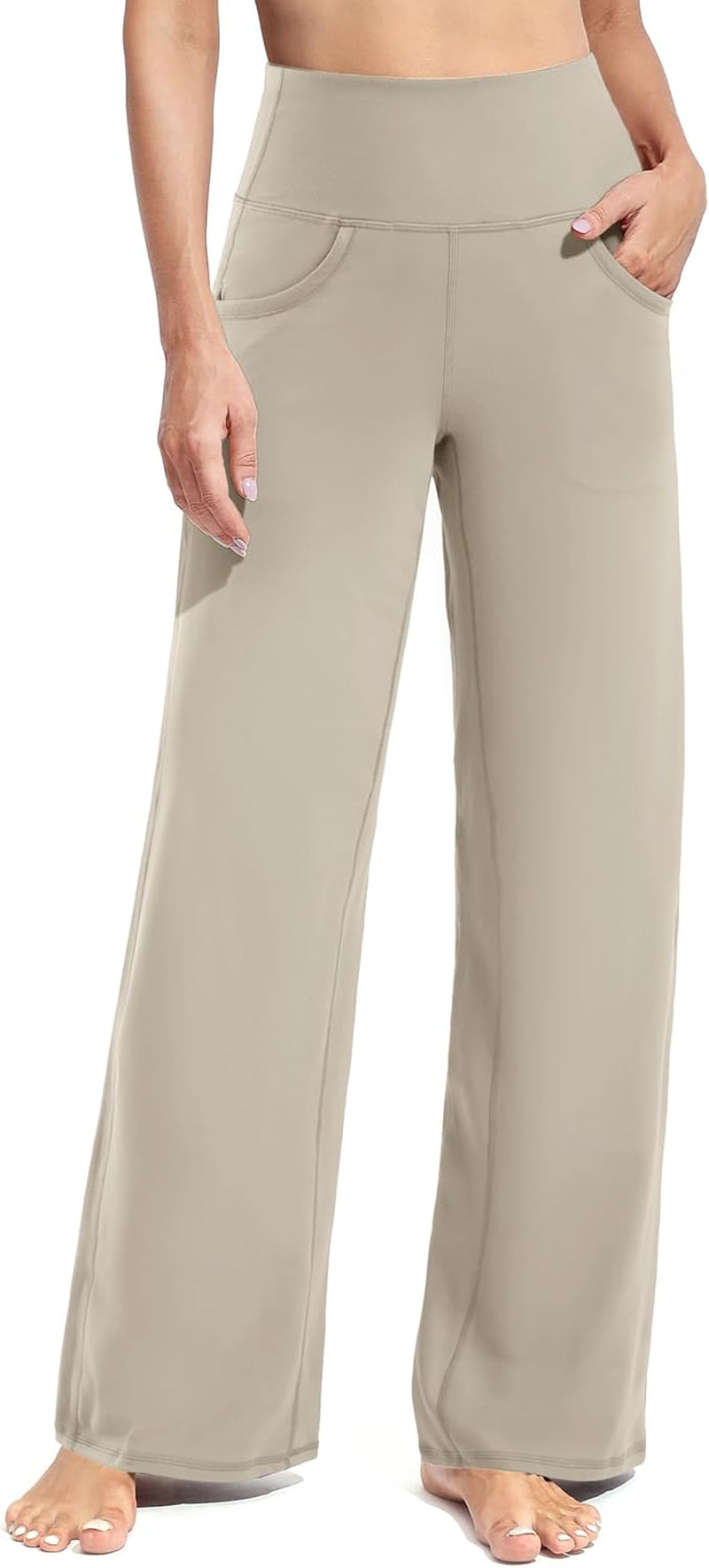 Promover Wide Leg Pants Woman Yoga Pants with Pockets Stretch Loose Casual Lounge Sweatpants Petite/Regular/Tall