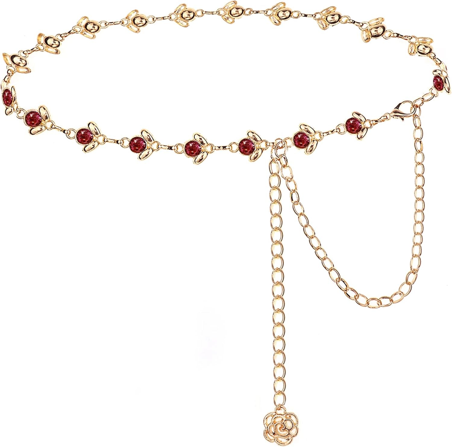 Suyi Chain Belts for Women Rhinestone Waist Chain for Dress