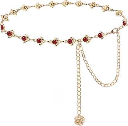 Suyi Chain Belts for Women Rhinestone Waist Chain for Dress