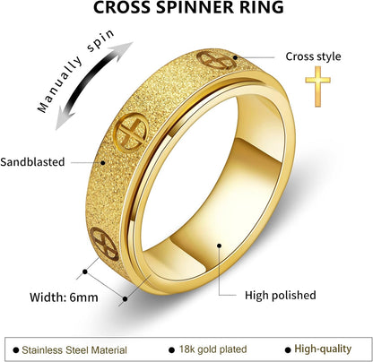 Premium fidget toy ring in 18K gold plating for anxiety relief