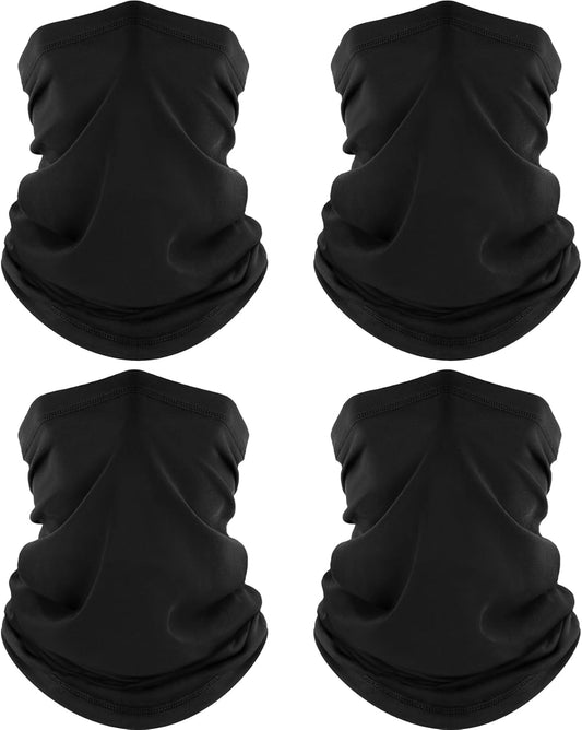 4 Pack Neck Gaiter, Cooling Breathable Face Mask UV Protection Scarf Hiking Bandana for Men/Women