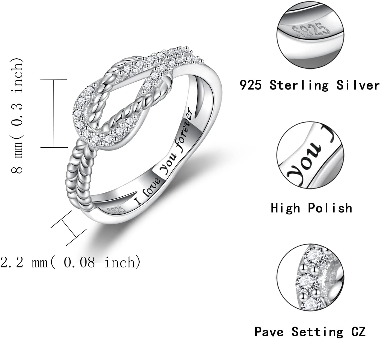 Gift presentation of sterling silver daughter ring