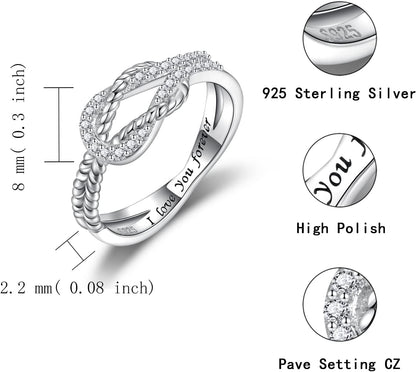 Gift presentation of sterling silver daughter ring