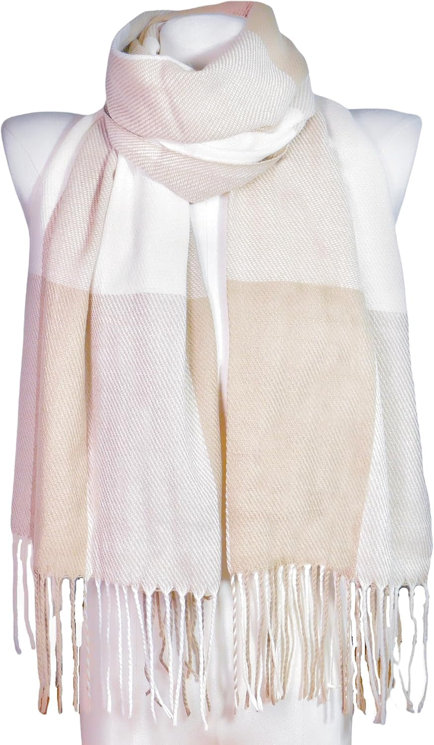 Wander Agio Women'S Fashion Scarves Long Shawl Winter Thick Warm Knit Large Plaid Scarf