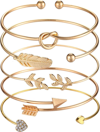 Adjustable rose gold bangle bracelets for different wrist sizes