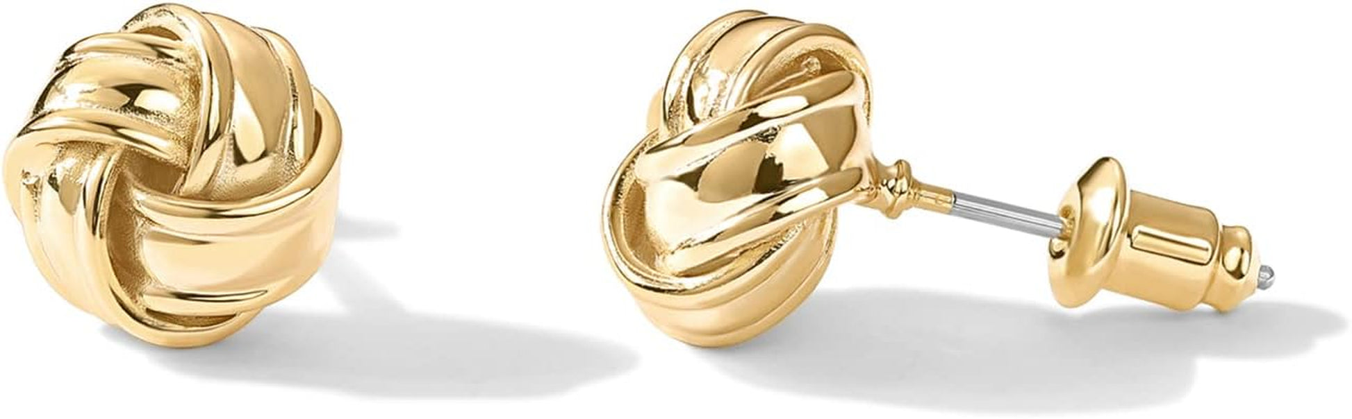 PAVOI 14K Gold Plated 925 Sterling Silver Post Love Knot Stud Earrings | Gold Earrings for Women