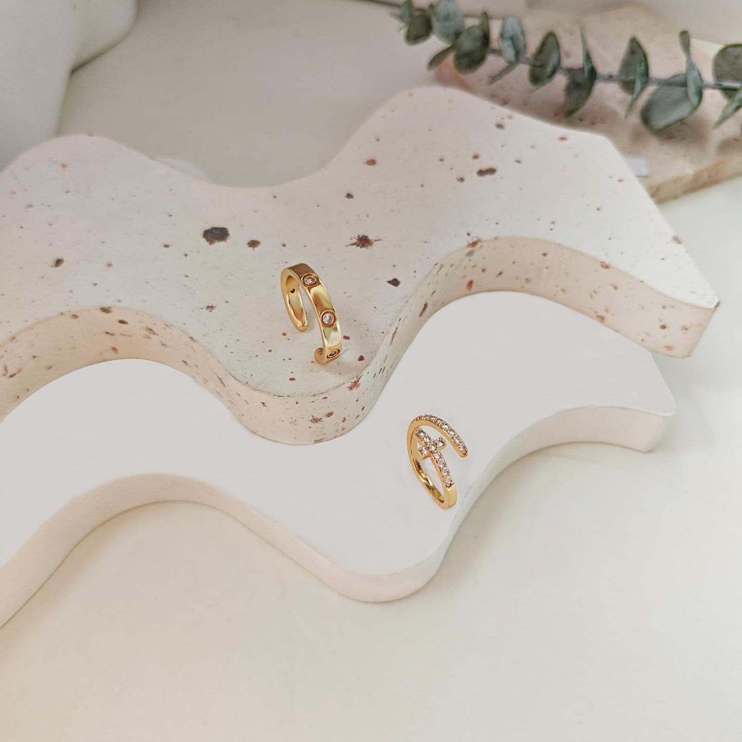 14K gold plated stackable promise rings from My Queen collection