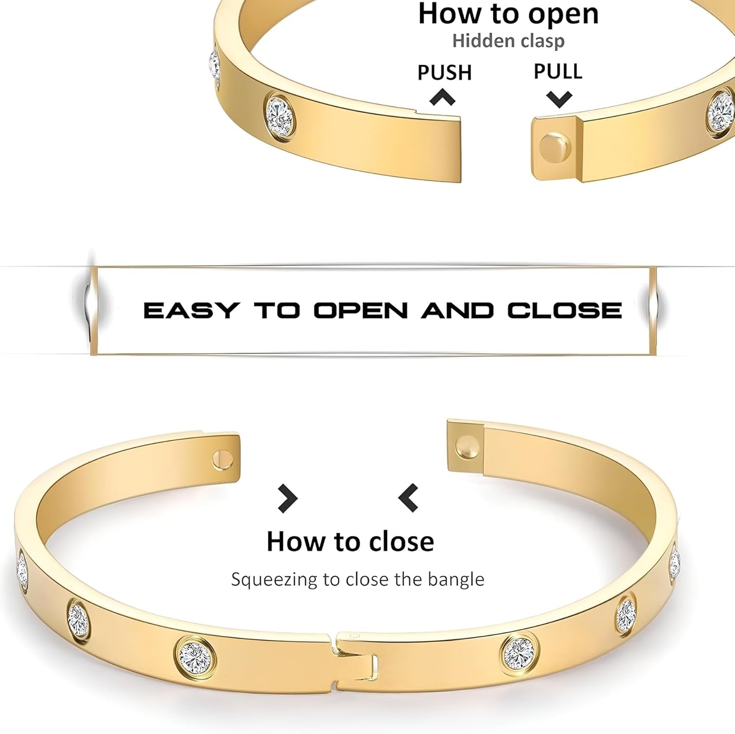 Premium quality gold bracelet with crystal accents