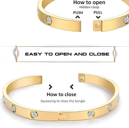 Premium quality gold bracelet with crystal accents