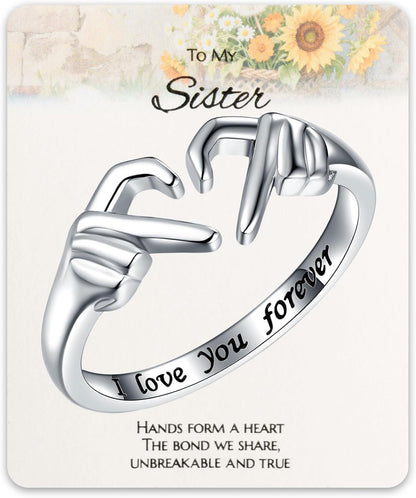 925-Sterling-Silver Heart Claddagh Rings for Women - Adjustable White/18K/Rose Gold Plated Irish Claddagh Ring Friendship Promise Love Heart Jewelry Rings Christmas Gifts for Women Friends