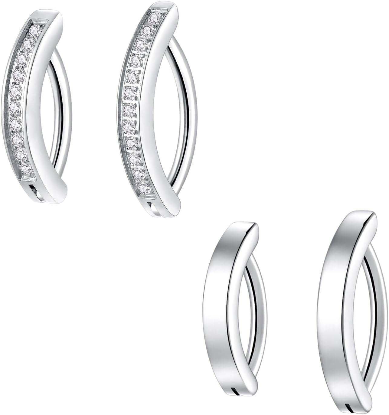 14G Clicker Belly Button Ring，Surgical Stainless Steel Hinged Belly Button Rings Belly Barbell Piercing Navel Barbell Body Jewelry 2PCS