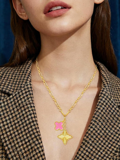 Clover Necklace for Women, 14K Gold Four Leaf Clover Pendant Necklaces Lucky Dainty Trendy Jewelry Gifts for Women