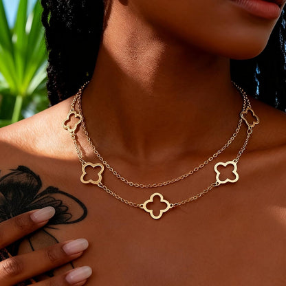 Gold Charm Necklace for Women Star Pearl Charms Pendant Neckalces Dainty 14K Gold Plated Summer Beach Ocean Jewelry Gifts