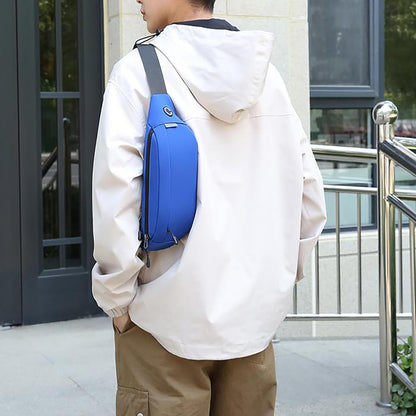 Crossbody waist bag showing 3 zipper pocket storage