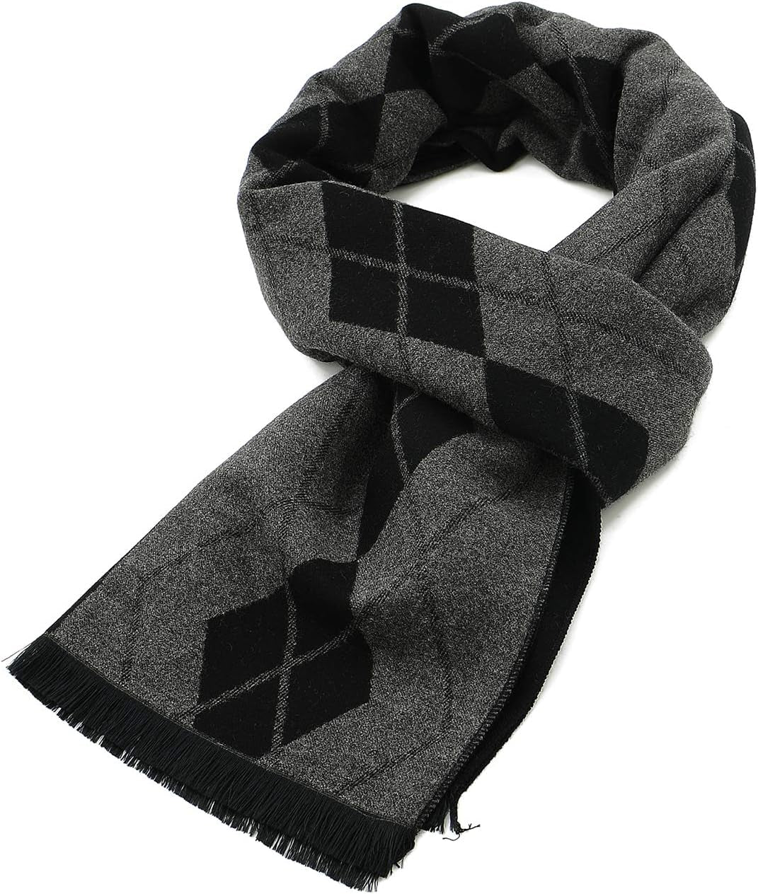 American Trends Mens Winter Warm Long Soft Scarf Plaid Tassel Scarf for Men Soft Classic Scarves