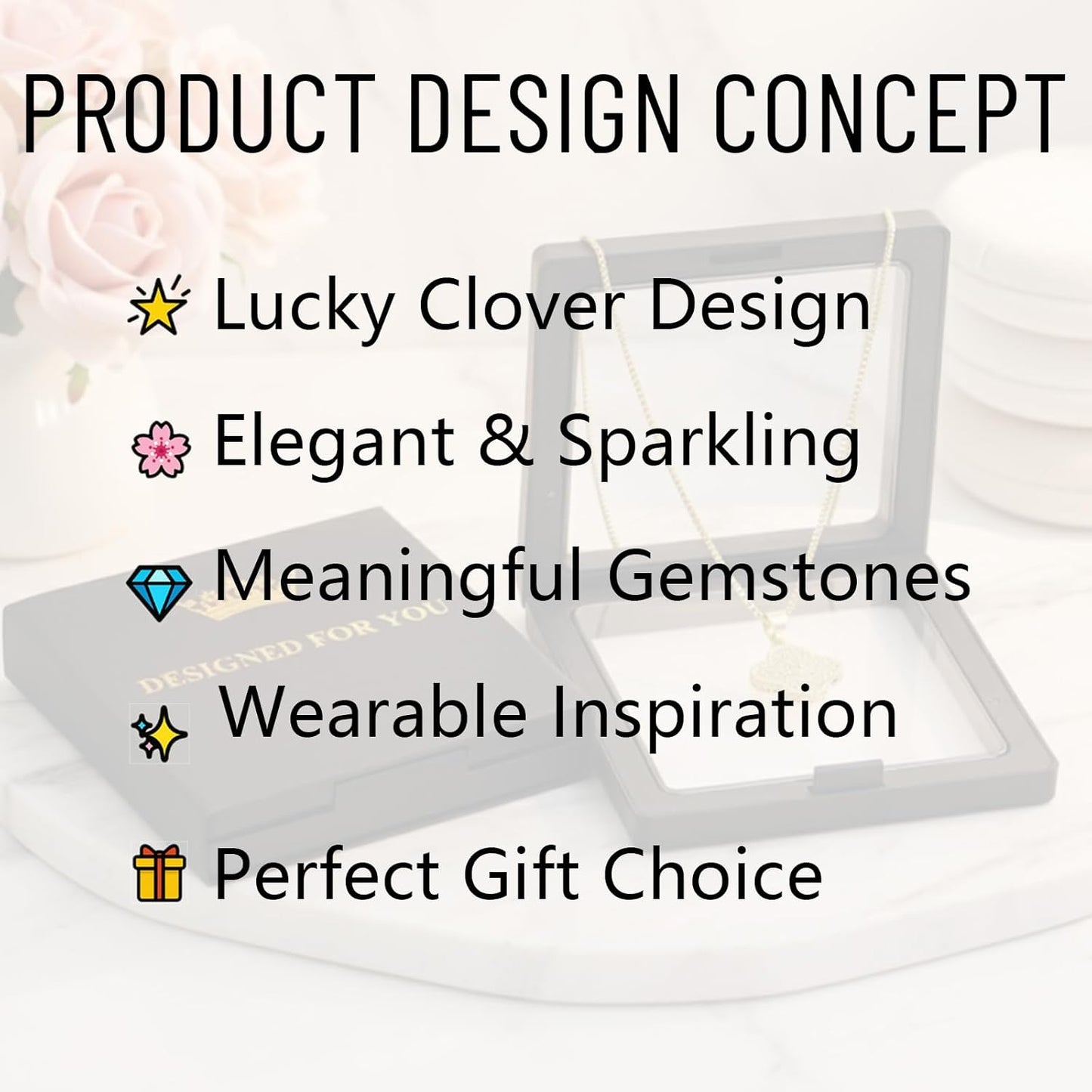 Diamond Four Leaf Clover Necklace for Women, 18K Gold Plated Adjustable Chain with Sparkling CZ Pendant, Elegant and Lucky Fashion Jewelry, Gifts for Women