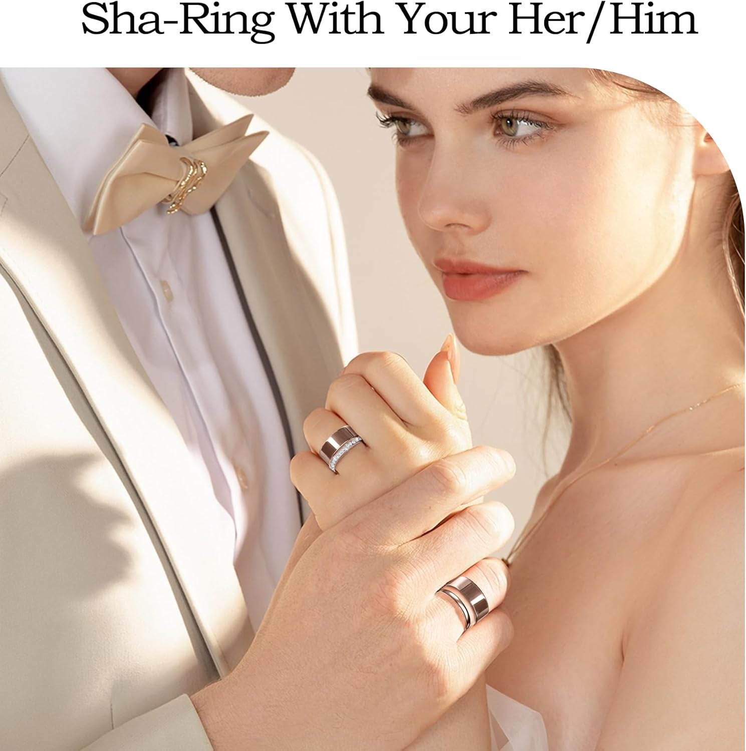 Multiple stacking rings worn together with smart ring