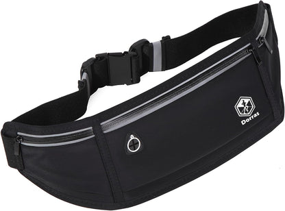 Man in athletic wear with slim running fanny pack for gym workout