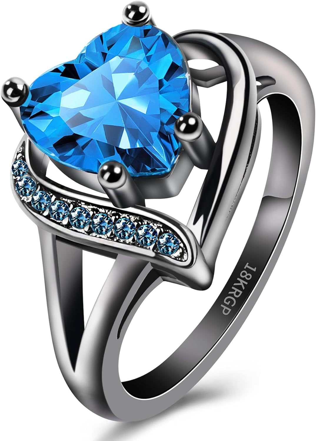 Engagement Rings for Women AAA+ Heart Cubic Zirconia Promise Rings for Her Womens Rings Black Gold Gothic Rings Christmas Gifts Fashion Wedding Rings Statement Rings for Women