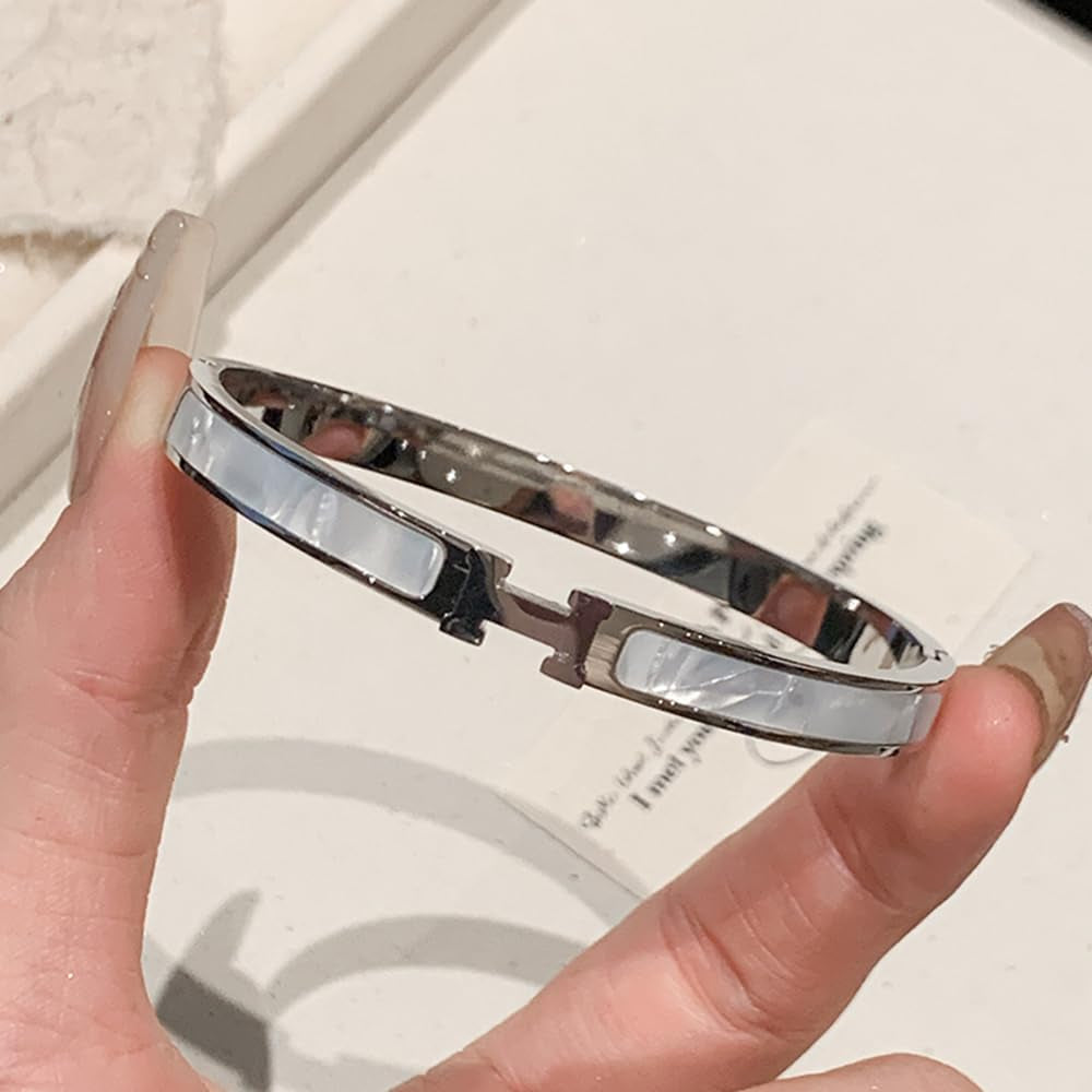 Fashion H Bracelet Stainless Steel Bracelet Jewelry H Bangle Cuff Bracelet Birthday Gift for Women