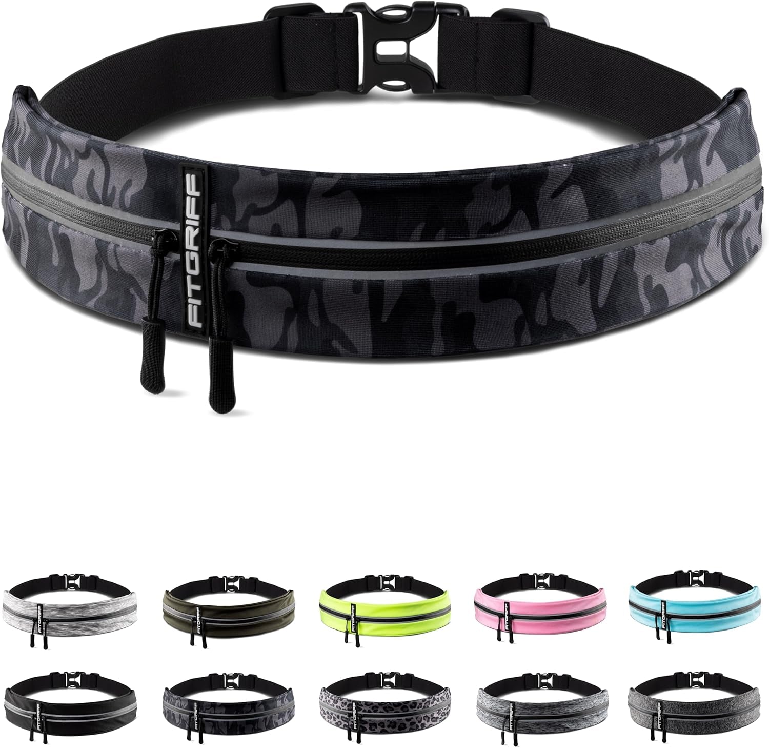 Fitgriff® Running Belt for Men & Women - Secure Jogging Pouch for Phone, Keys & Essentials - for All Cell Phones
