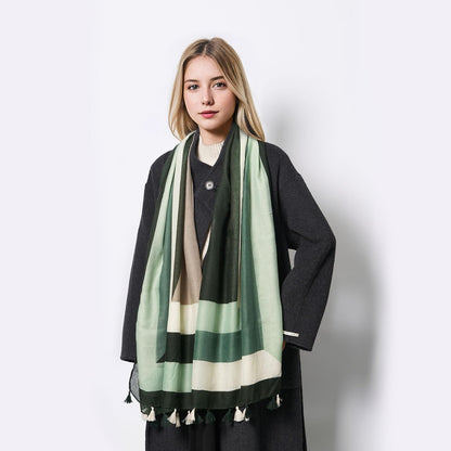 Scarf for Women Lightweight Soft Floral Leopard Printed Scarves Fall Winter Fashion Shawl Wrap with Fringe