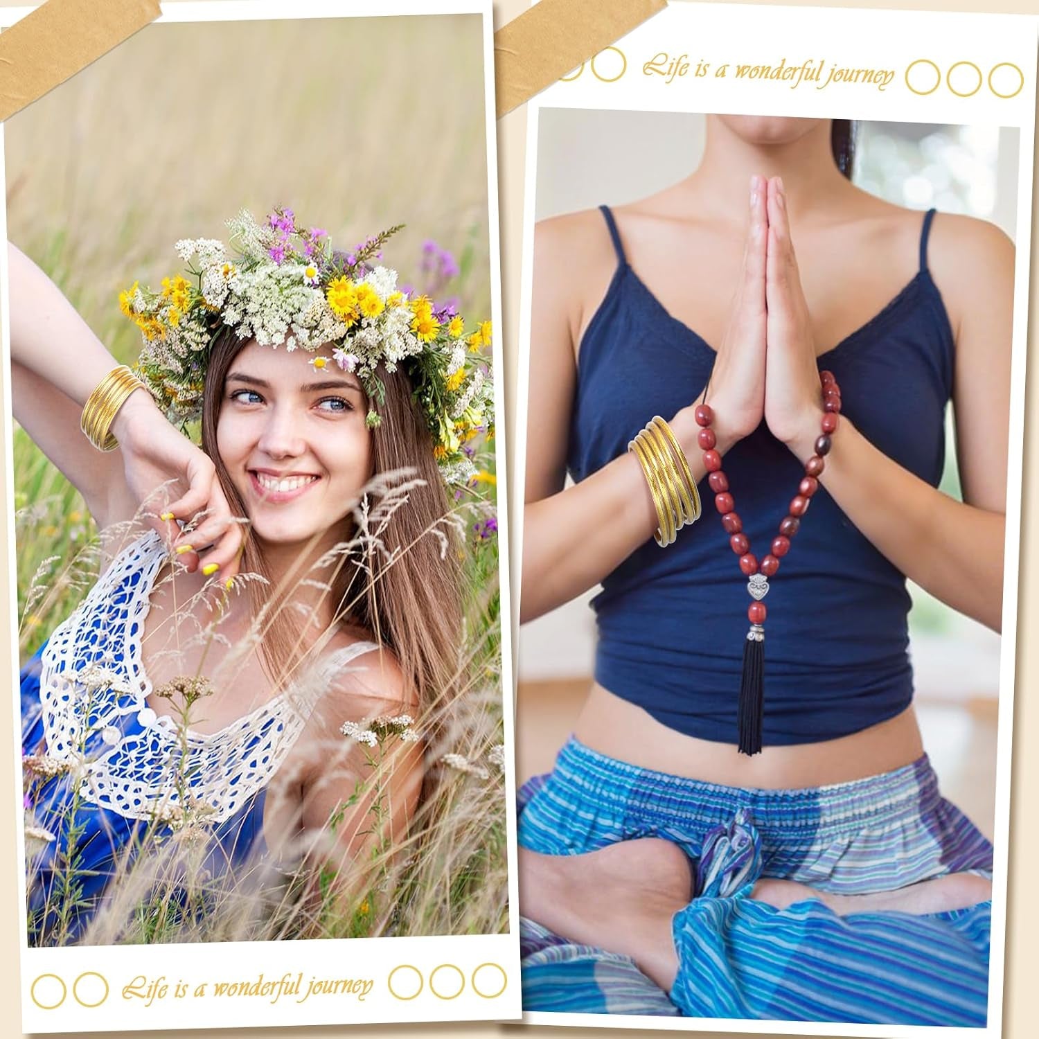 Alphatool Glitter Jelly Gold Bangles Bracelets for Women - Gold Soft Silicone Sparkling Ladies Fashion Stackable Jewelry Gift for Party