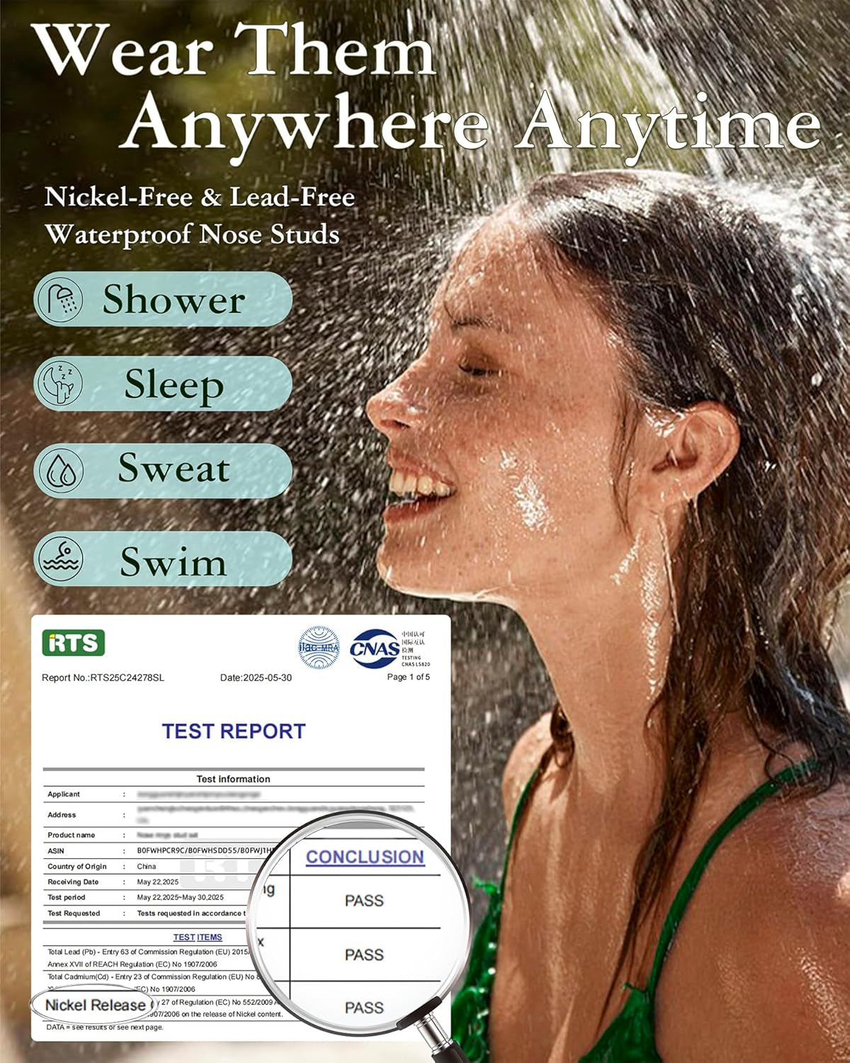 20G Nose Rings Stud for Women Surgical Steel Gold Silver Nose Ring L Shaped Corkscrew Nose Studs Hypoallergenic Small 1.5/2/2.5/3Mm CZ Cute Heart Star Moon Ball Nose Piercing Studs Jewelry Set 8Pcs