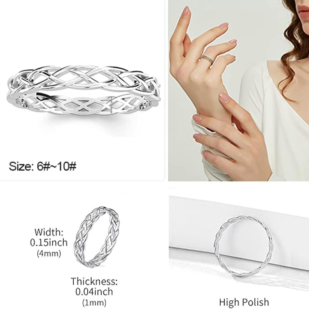 Classic Celtic knot pattern design on eternity band ring