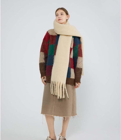 Women Chunky Scarf, Soft Warm Winter Scarf for Cold Weather, Christmas Blanket Scarves Pashmina Shawl Wrap