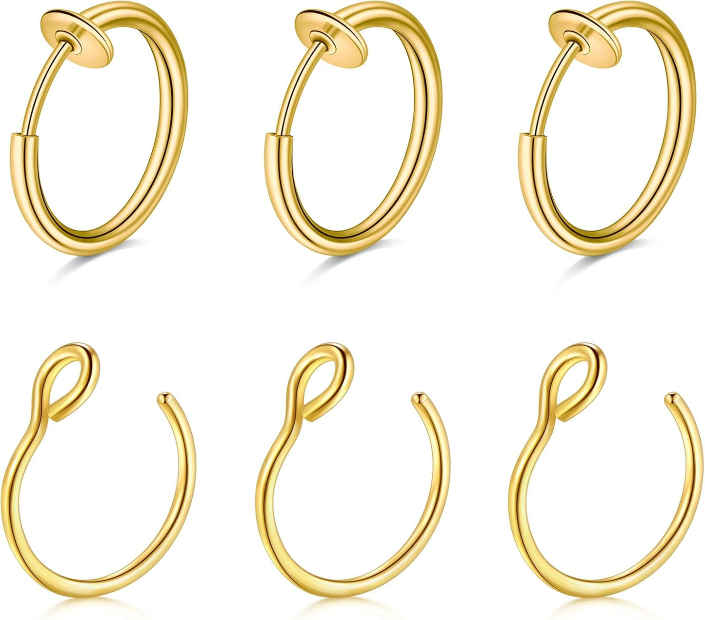 Briana Williams Fake Nose Ring Gold Fake Nose Rings for Women Clip on Fake Nose Piercing Non Piercing Faux Nose Piercing Jewelry