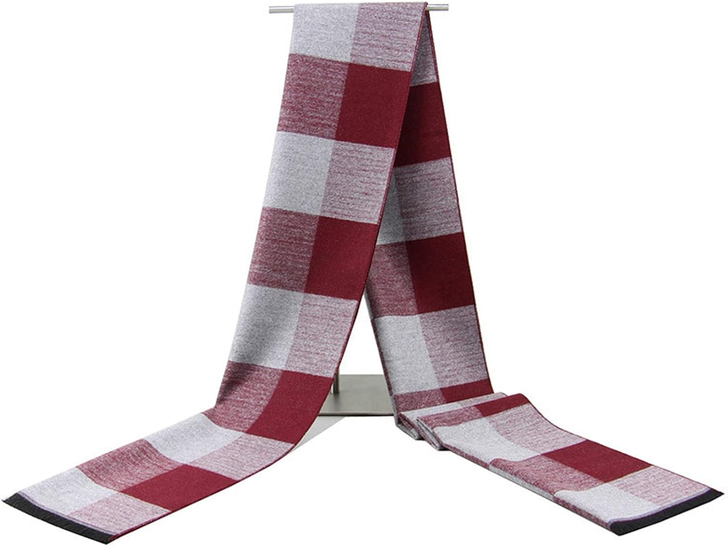 Men'S Scarves Classic Arrival Winter Plaid Scarf Tassel Edge Soft Warm Scarf